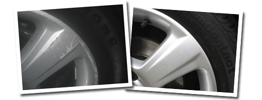 Alloy Wheel Refurbishment - before and after